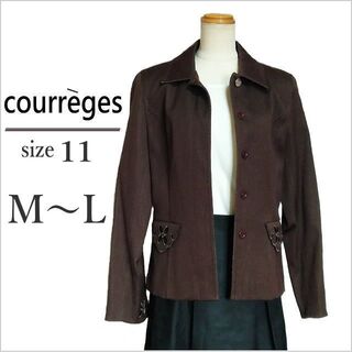 クレージュ(Courreges)の［Courreges］茶ウール混くり抜き刺繍ジャケット クレージュ 11 M～L(その他)
