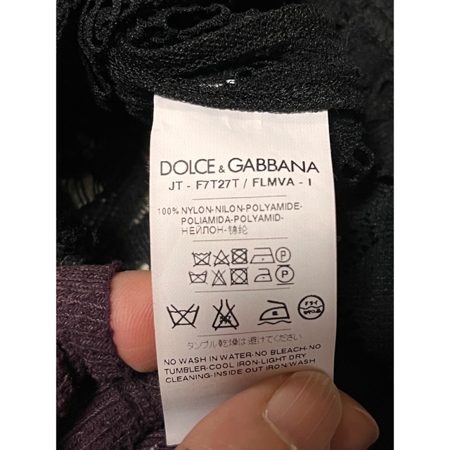 DOLCE&GABBANA(ドルチェアンドガッバーナ)のDOLCE＆GABBANA　ドルガバ　半袖　花柄　レース　黒　ブラック　40 レディースのトップス(Tシャツ(半袖/袖なし))の商品写真