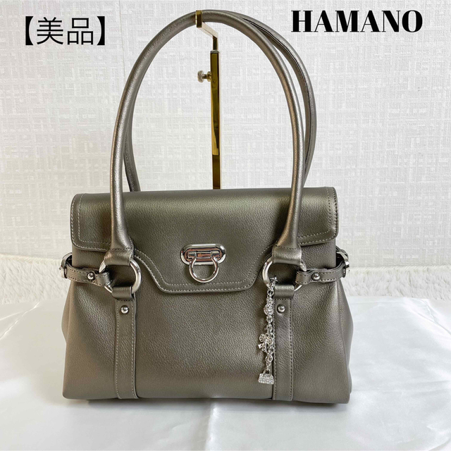 美品】HAMANO ハンドバッグ ガンチーニ チャーム シャンパンゴールド 独特の素材 11926円 synergysolusi.com