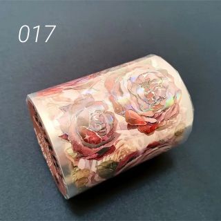 巻売 017★ 海外 マスキングテープ マステ PET 装飾 花 炫彩(テープ/マスキングテープ)