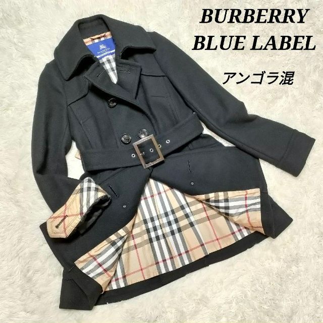 女性が喜ぶ♪ BURBERRY BLUELABEL カシミヤ混 アンゴラコート ノバ