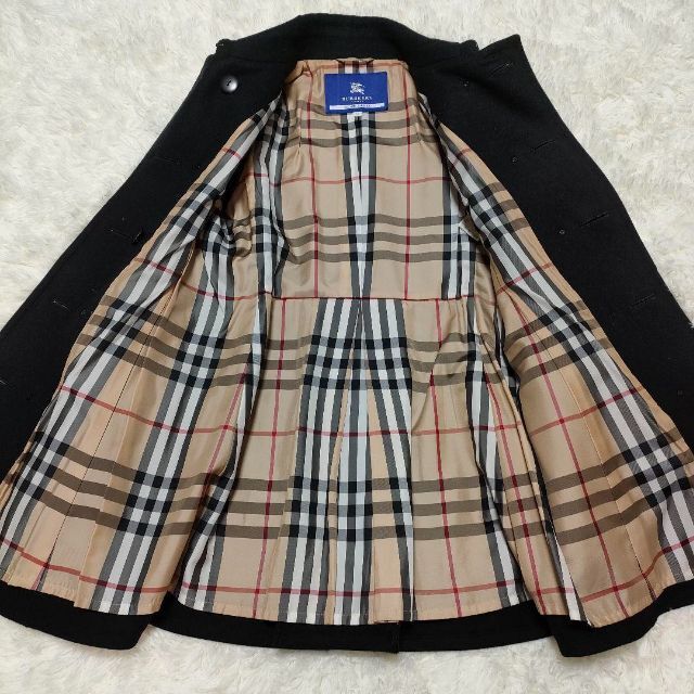 美品】バーバリーブルーレーベル ロングコート アンゴラ ベルト付 ノバ