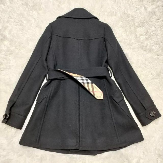 美品】バーバリーブルーレーベル ロングコート アンゴラ ベルト付 ノバ