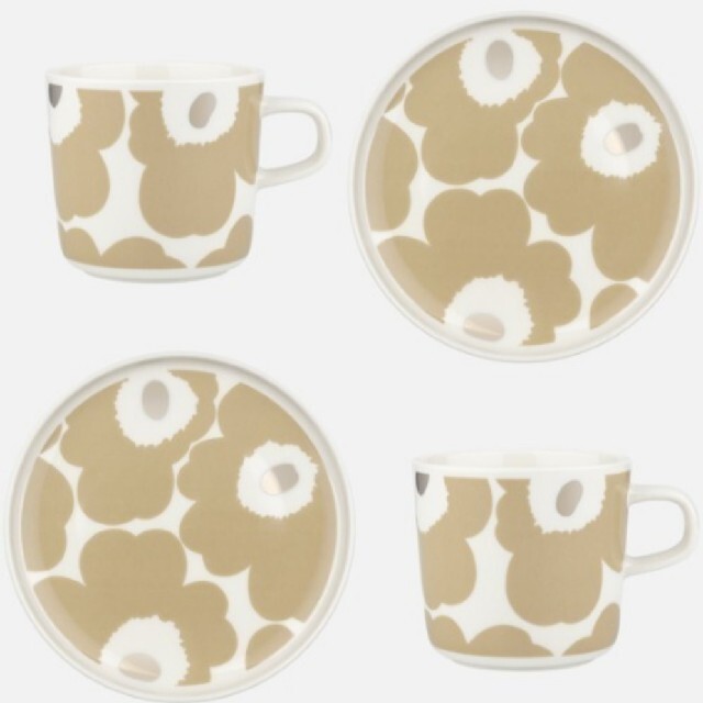 marimekko(マリメッコ)の新品 marimekko マリメッコ ベージュ×ホワイト×ゴールド インテリア/住まい/日用品のキッチン/食器(食器)の商品写真