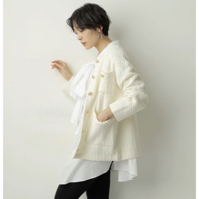 アウトレット送料無料 CADUNE 雑誌掲載 CADUNE カデュネ 柄編みカーデ