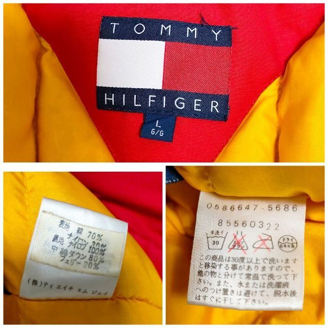 TOMMY HILFIGER(トミーヒルフィガー)のトミーヒルフィガー　ダウンジャケット　90s　サイズL　古着　ヴィンテージ メンズのジャケット/アウター(ダウンジャケット)の商品写真