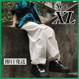 XL スノーカモパンツ ワイドパンツ ユニセックス スノーパンツ 韓国 軍物 白(ワークパンツ/カーゴパンツ)