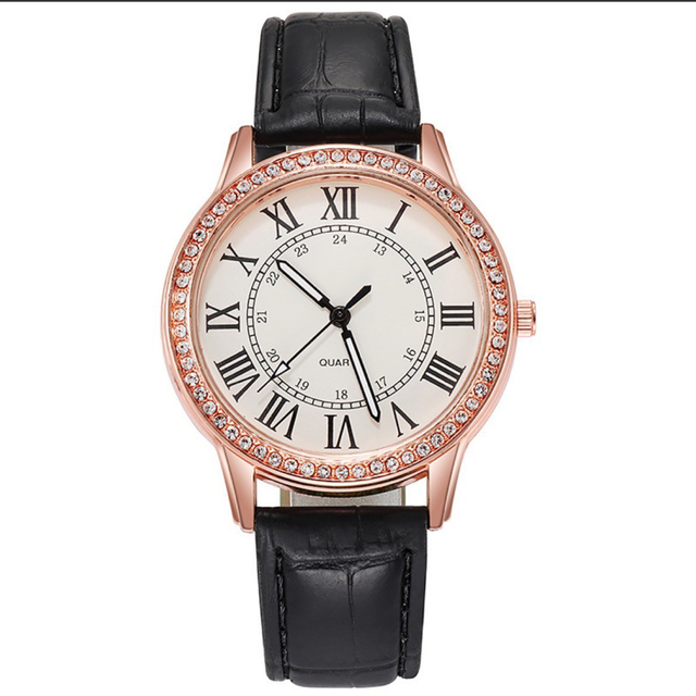 レディース　腕時計　ブラック　クウォーツ　お洒落　ゴージャス レディースのファッション小物(腕時計)の商品写真