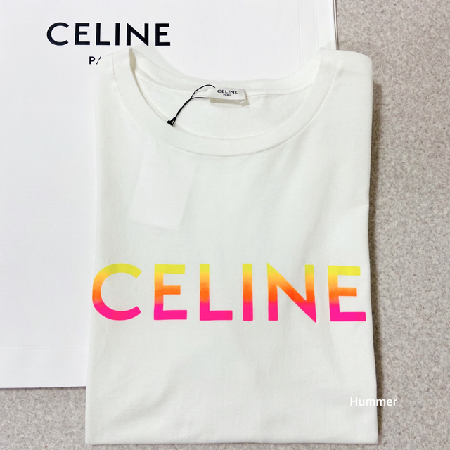 国内正規品 未使用同様 22ss セリーヌ XLサイズ ロゴプリントTシャツ