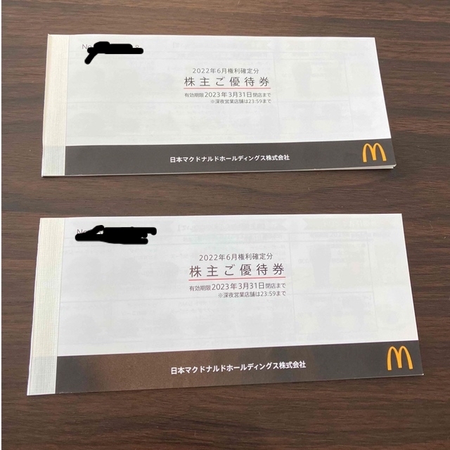 マクドナルド　株主優待2冊分