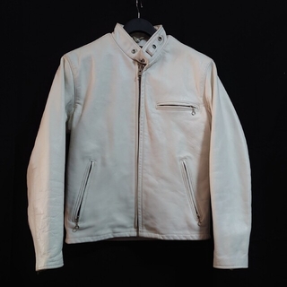 ショット ライダースジャケット(メンズ)（ホワイト/白色系）の通販 35