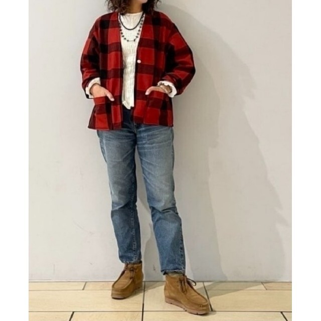 レオパードフラワーブラック 新品 BEAMS BOY / orSlow /ノーカラー