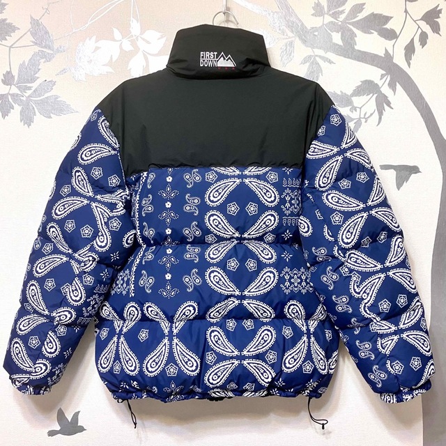 【即完売】FIRST DOWN ダウンジャケット ペイズリー リバーシブル XL