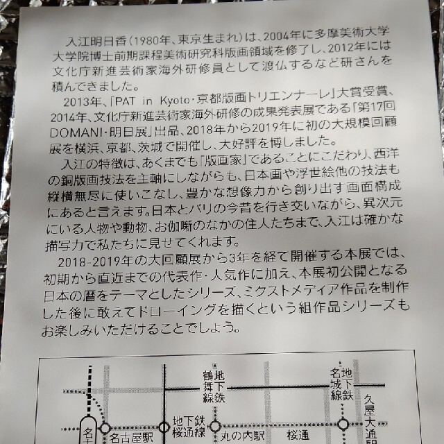 入江明日香展ご観賞券ペア チケットの施設利用券(美術館/博物館)の商品写真