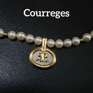 Courreges - 【匿名配送】 クレージュ ネックレス フェイクパール ロゴ ゴールド