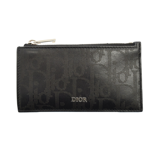 Dior - DIOR ディオール ZIPPED CARD HOLDER オブリーク ギャラクシー レザーフラグメントケース ブラック
