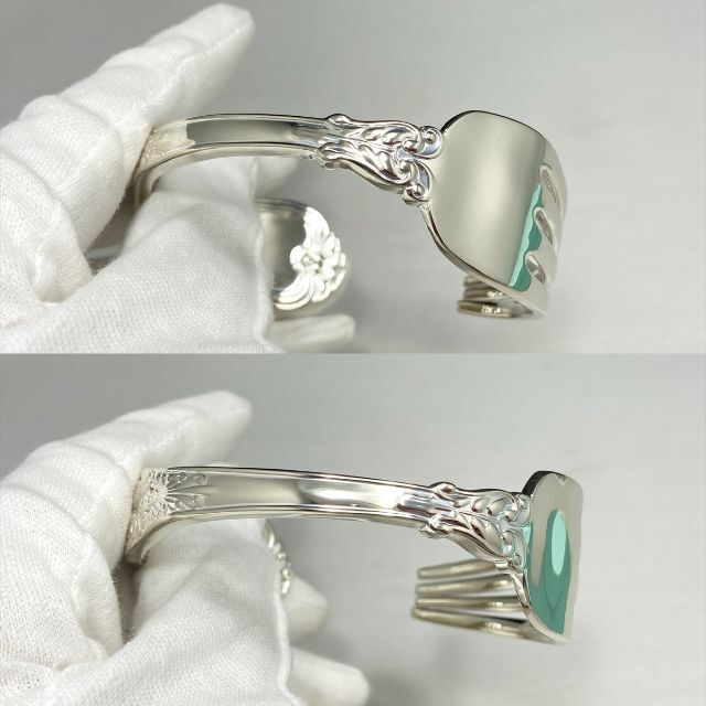 Tiffany & Co.(ティファニー)の新品仕上 ティファニー アンティーク フォーク ブレスレット バングル シルバー メンズのアクセサリー(バングル/リストバンド)の商品写真