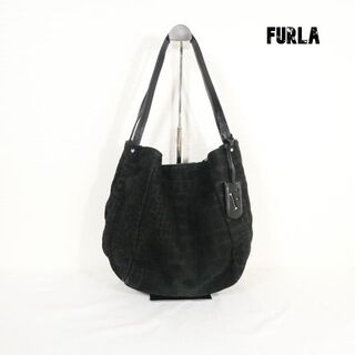 Furla - 良品 FURLA クロコダイル型押し スエード ワンショルダー ハンドバッグ