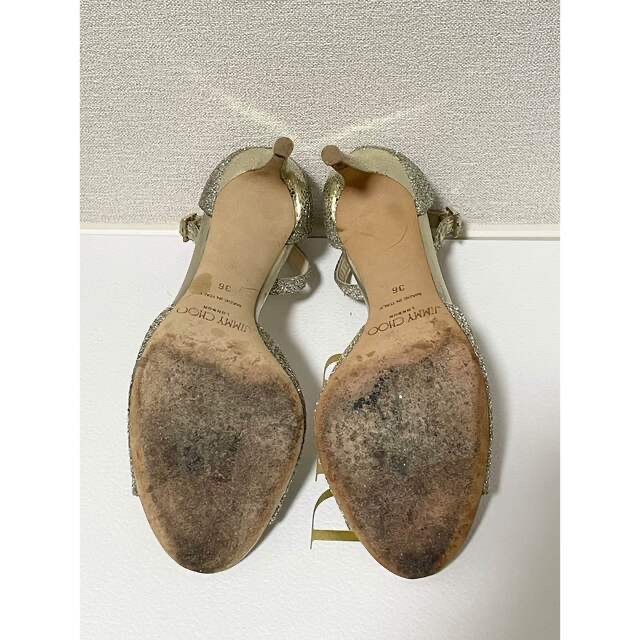 JIMMY CHOO グリッターシャンパンゴールド ヒール サンダル 超美品