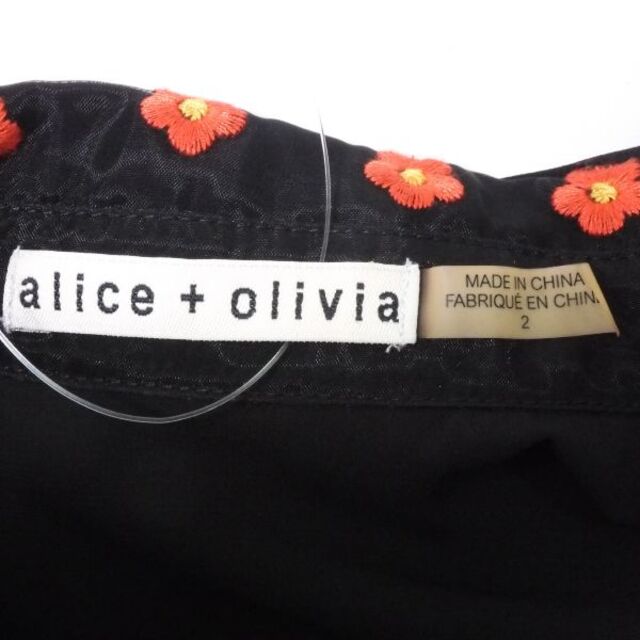 Alice+Olivia(アリスアンドオリビア)の美品 Alice + Olivia アリスアンドオリビア ワンピース 1点 ブラック 2(S) ポリエステル100％ 花 フラワー シースルー レディース AM3876A59  レディースのワンピース(ミニワンピース)の商品写真