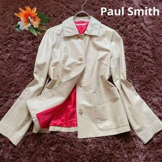 ポールスミス(Paul Smith)のPaul Smith　レザージャケット　牛革　革ジャン　ベージュ　サイズ40(ブルゾン)