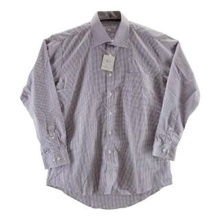 KFC0463-7◇ 新品 メンズ ワイシャツ ギンガムチェック  L 紫/ 白(シャツ)