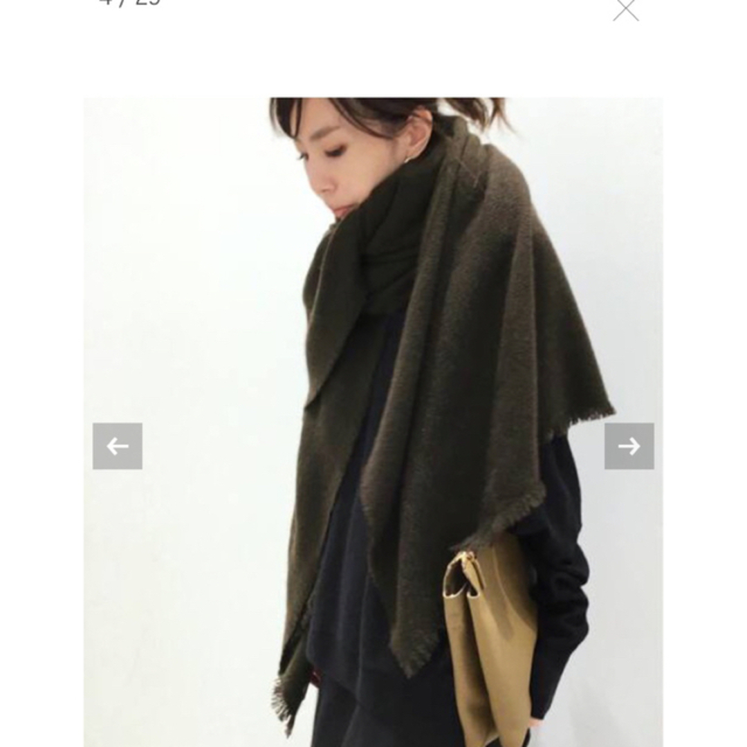 ストール/パシュミナALONPI CASHMERE STOLE カーキ 新品