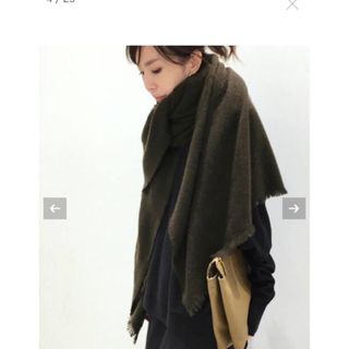 アパルトモンドゥーズィエムクラス(L'Appartement DEUXIEME CLASSE)のALONPI CASHMERE STOLE カーキ 新品(ストール/パシュミナ)