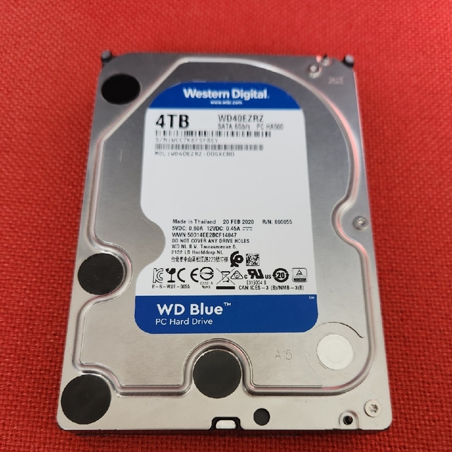 WD Blue 4TB CMR HDD WD40EZRZ 正常/8601時間 スマホ/家電/カメラのPC/タブレット(PCパーツ)の商品写真