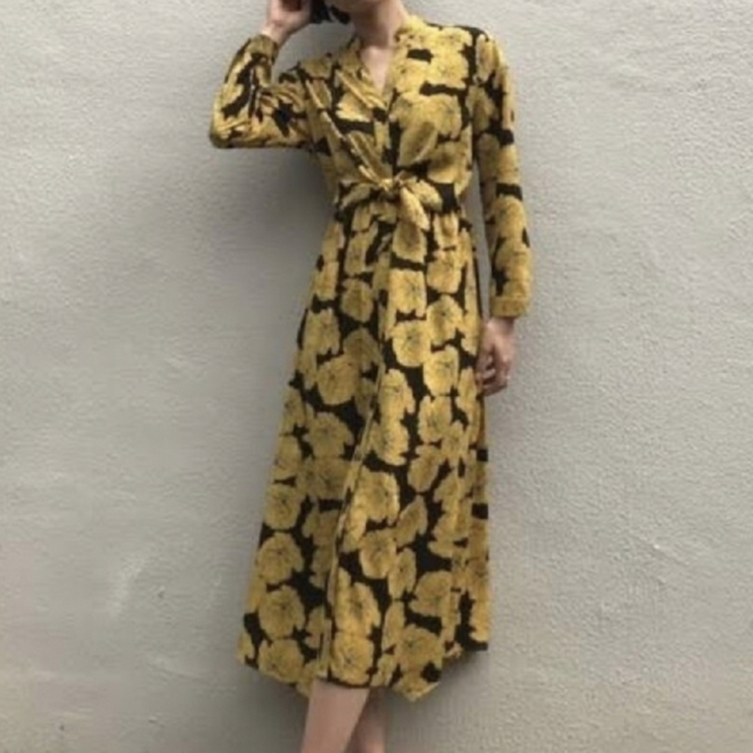 COLベージュ【AMERI】TIE SHIRT DRESS アメリ ワンピース