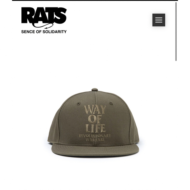 RATS(ラッツ)の キャップ　RATS "WAY OF LIFE" スナップバック メンズの帽子(キャップ)の商品写真