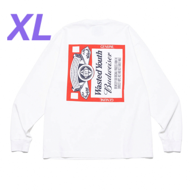 販売販売 Wasted Youth Budweiser L/S T White XL - トップス