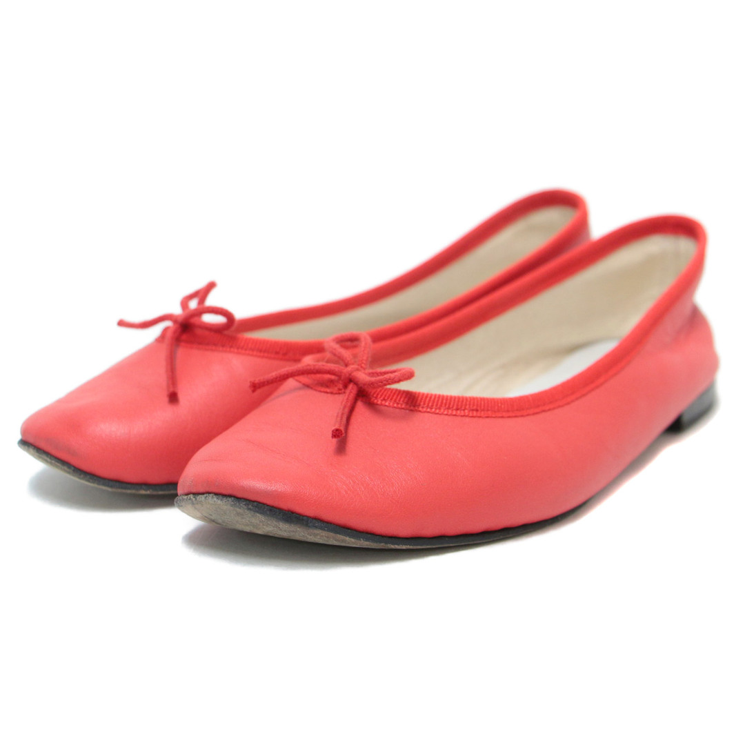 Repetto レペット シューズ 靴 パンプス レッド 赤 フラット バレエシューズ ぺたんこ ラウンドトゥ リボン Cendrillon  サンドリオン レザー おしゃれ シンプル 普段使い サイズ：22cm 35 【レディース】【中古】