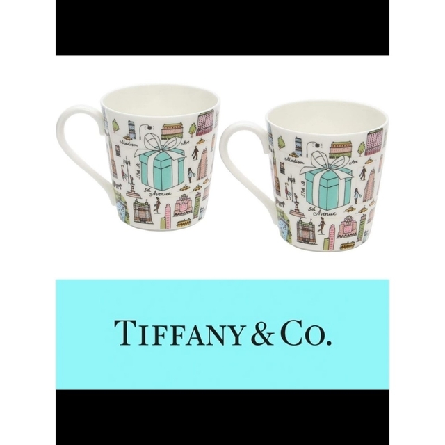 Tiffany & Co.(ティファニー)の[新品未使用]TIFFANY&Co.ティファニー 5THアベニューペアマグカップ インテリア/住まい/日用品のキッチン/食器(グラス/カップ)の商品写真