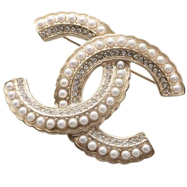 レディースシャネル ブローチ ココマーク フェイクパール B20S CHANEL アクセサリー