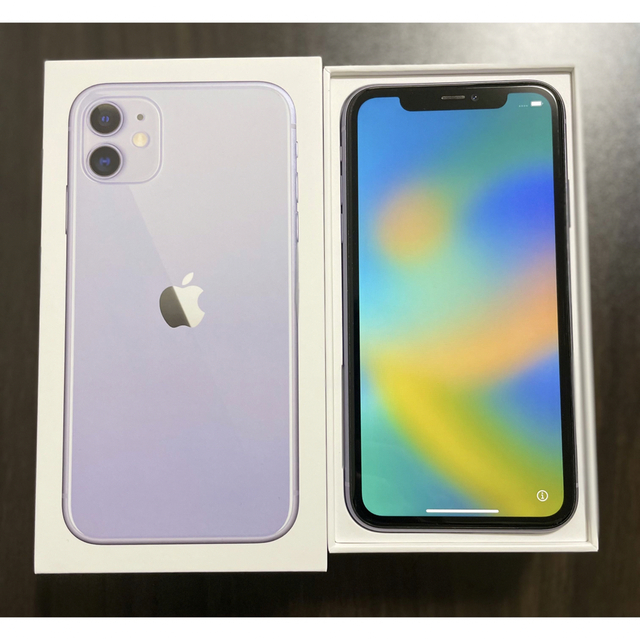 人気No.1 iPhone 箱・付属品付 SIMフリー パープル 128GB 【美品