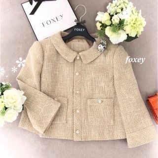 美品▫️FOXEY 40✧17年☆アイボリー系 ˳*☆ Waffle Noir