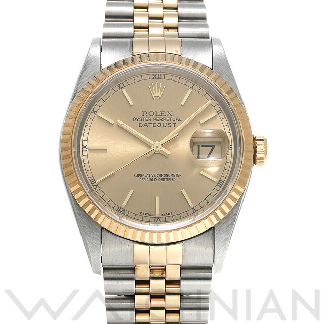 ROLEX - 中古 ロレックス ROLEX 16233 T番(1996年頃製造) シャンパン メンズ 腕時計