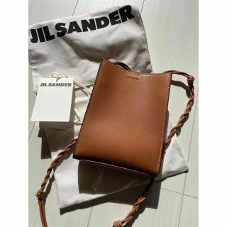 JIL SANDER.ジルサンダー.タングルショルダーバッグブラウンステッチ-