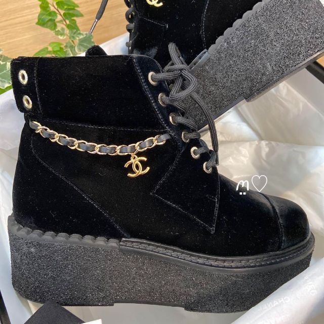 新品 22AW CHANEL シャネル レースアップブーツ 37.5 ココマーク tic