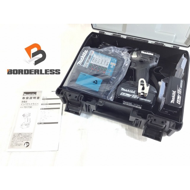 ☆未使用 最新型☆makita マキタ 18V 充電式インパクトドライバ TD173DRGXB 黒/ブラック バッテリー2個(18V 6.0Ah) 充電器+ケース 65660