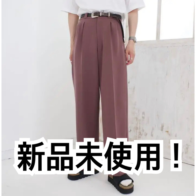 precme wide straight slacks(wine red)