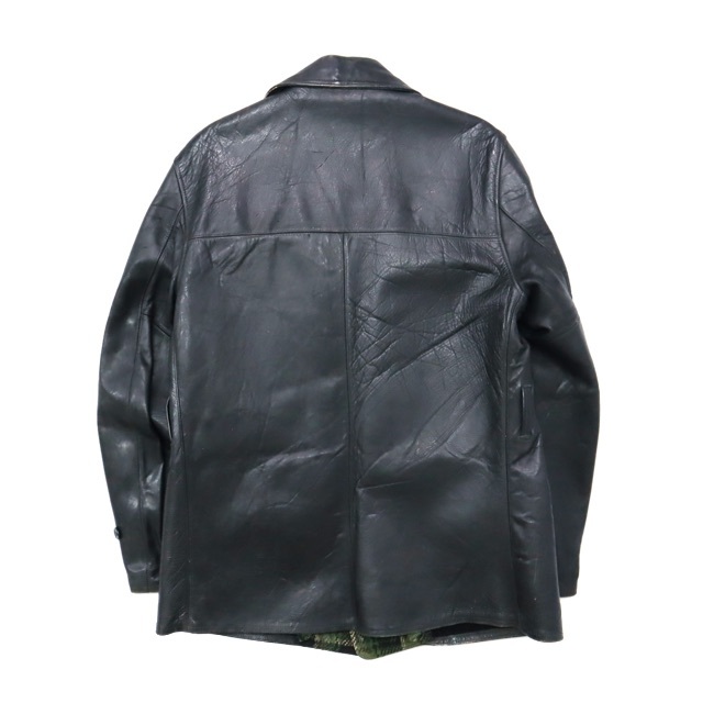 40s ビンテージ ホースハイド カーコート レザージャケット ライダース 古着 メンズのジャケット/アウター(ライダースジャケット)の商品写真