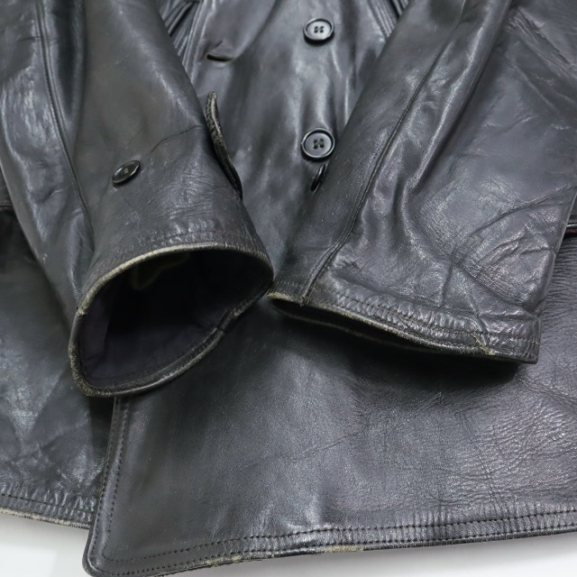 40s ビンテージ ホースハイド カーコート レザージャケット ライダース 古着 メンズのジャケット/アウター(ライダースジャケット)の商品写真