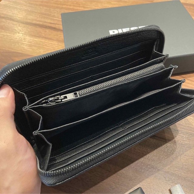 新品未使用】diesel 長財布 黒 ブラック 羊革 クール プレゼント用