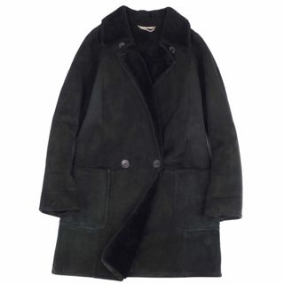 マックスマーラ(Max Mara)のマックスマーラ Max Mara コート ロングコート ダブルブレスト シープスキン ムートン 無地 アウター レディース JI42 GB10 FB40(L相当) ブラック(その他)