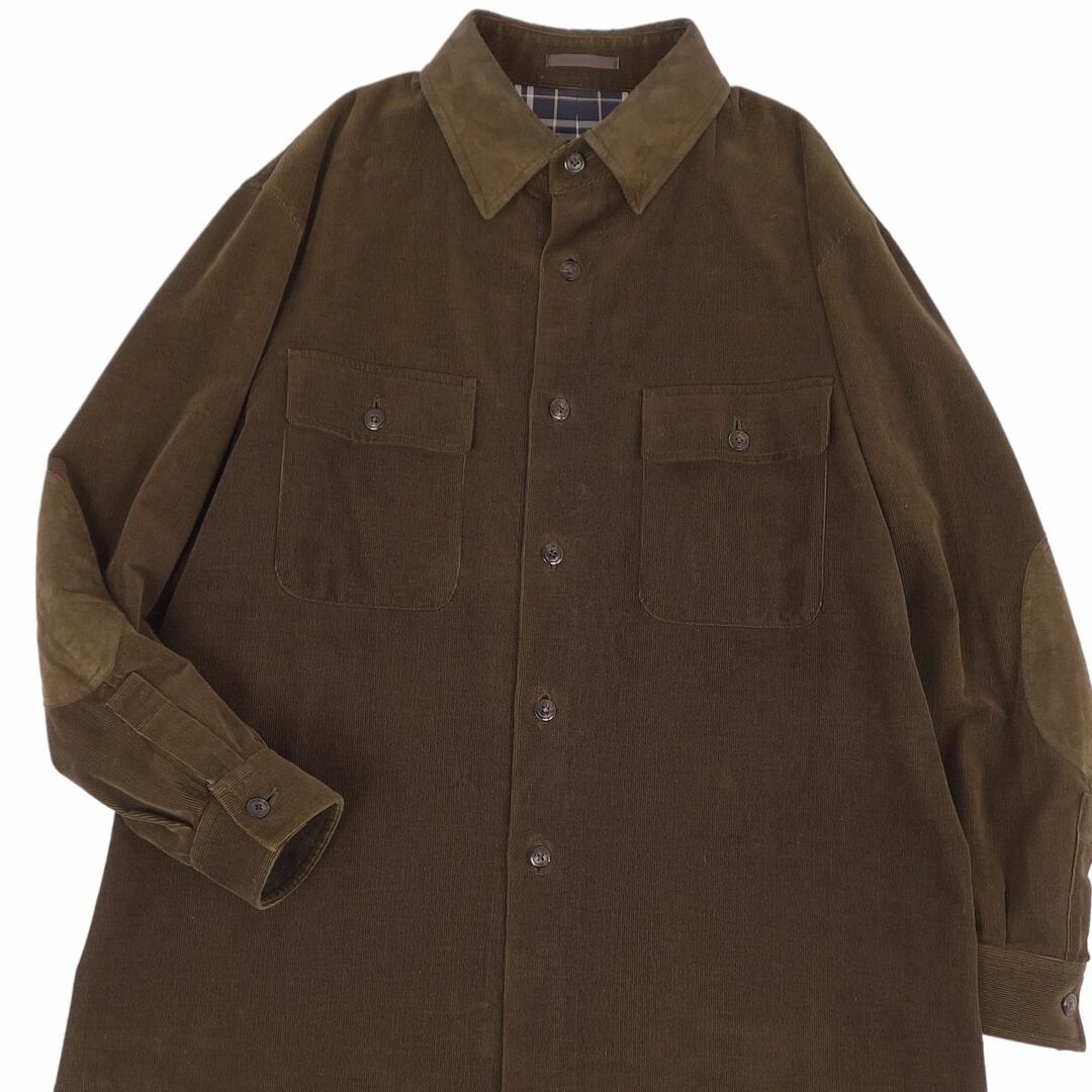 バーバリー ロンドン BURBERRY LONDON ジャケット コーデュロイジャケット フェイクスウェードレザー 裏チェック アウター メンズ L ブラウン