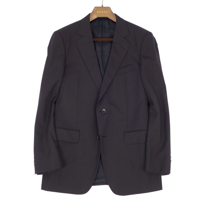 極美品 グッチ GUCCI セットアップ スーツ シングル テーラードジャケット スラックスパンツ 裏GGロゴ ウール メンズ 48(M相当) ブラック 極美品 グッチ GUCCI セットアップ スーツ シングル テーラードジャケット スラックスパンツ 裏GGロゴ ウール メンズ 48(M相当) ブラック