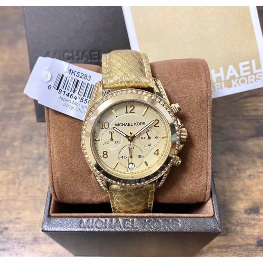 Michael Kors(マイケルコース)の【新品】Michael Kors クロノグラフウォッチ イエローゴールド レディースのファッション小物(腕時計)の商品写真