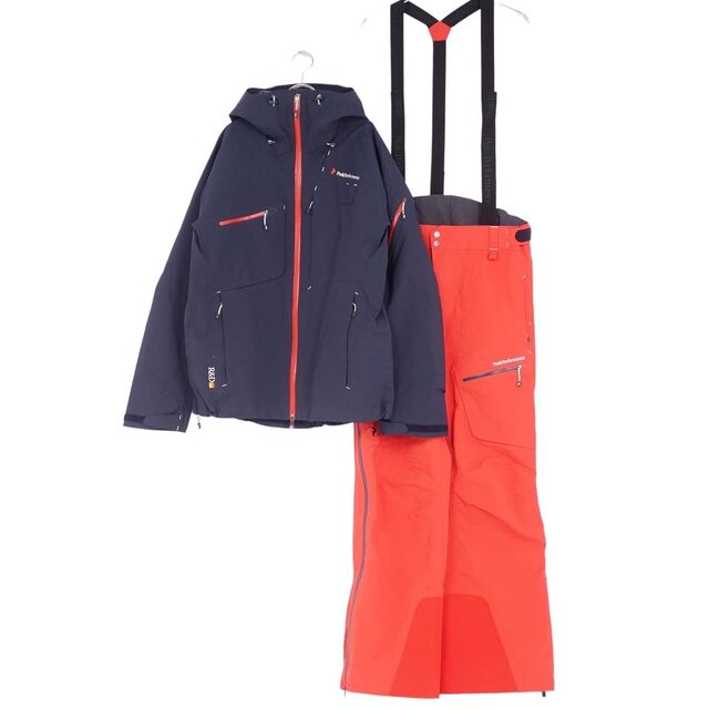 美品 ピークパフォーマンス Peak Performance セットアップ HELI ALPINE ヘリ アルパイン ジャケット パンツ GORE-TEX ゴアテックス RECCO スノーウェア シェル スキー 登山 ASIA：XL EU/US：L ネイビー/オレンジ